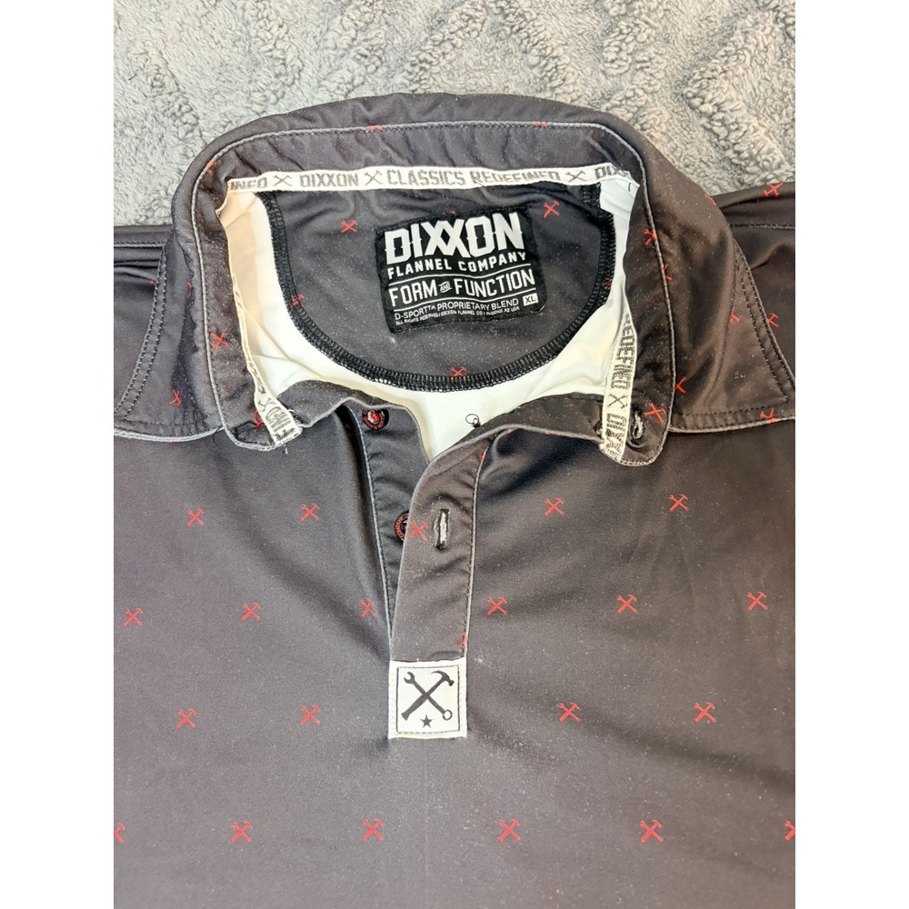 Dixxon Flannel Company Men's Short Sleeve Button-Up Black/Red Geometric XL - Picture 6 of 6